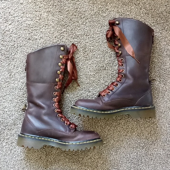 Dr Martens Aleina Leather Mid Calf Fold Down Boot - Picture 1 of 10